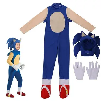 Anime Deluxe Sonic The Hedgehog Kostým na Deti Hra Charakter Cosplay Halloween Chlapec, Cosplay Kostýmy Disfraces Jumpsuit