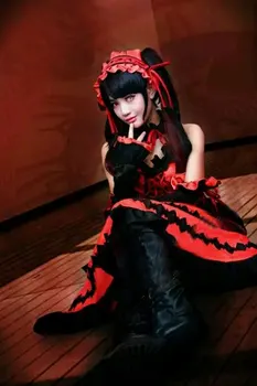 Anime Dátum Live Tokisaki Kurumi Nočná Mora Lolita Šaty Krásne Jednotné Cosplay Kostým