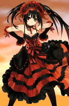 Anime Dátum Live Tokisaki Kurumi Nočná Mora Lolita Šaty Krásne Jednotné Cosplay Kostým
