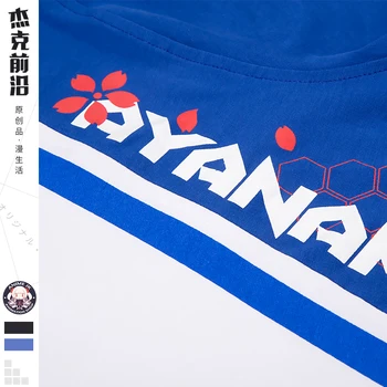 Anime Hry Azur Lane Ayanami Bežné Krátke Rukávy T-shirt Lete Unisex Harajuku Štýl Móda Bavlna Voľné Pulóver s Kapucňou Topy