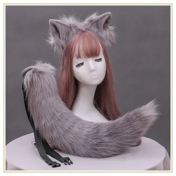 Anime Lolita Ručne Vyrobené Líšok, Vlkov Zviera Ucho Vlasy Hoop Pokrývku Hlavy Hairbands Mačacie Chvosty Cosplay Kostým Hlavový Most Rekvizity Anime Cosplay