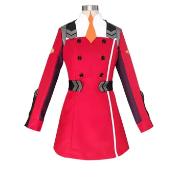 Anime MILÁČIK V Franxx 02 Red Cosplay Kostým Nula Dva Cosplay Ženy Kostým, Šaty Úplné súbory Parochňu Klobúk Plášť Halloween šaty