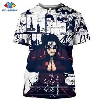 Anime Naruto Senju Hashirama Harajuku Top Chlapci Sasuke Dieťa Mládež Spp tričko Muži Ženy T-shirt 3D Tlač Oblečenie letné Hip hop Čaj