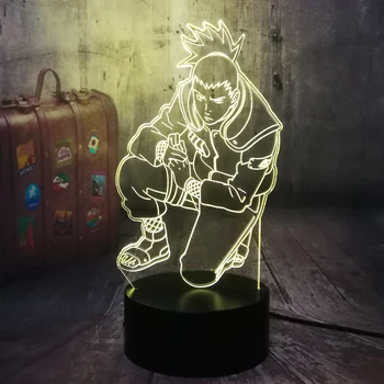 Anime Obrázok Nara Shikamaru Pohode Naruto 3D LED Ilúzie Nočné Svetlo Diaľkové Ovládanie, stolná Lampa, Baby, Deti, Narodeniny, Vianoce lampa