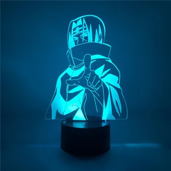 Anime Obrázok Uchiha Itachi Naruto Obrázok 3D LED Nočné Svetlo 7Color Akryl Naruto Figuras Led Stolná Lampa Domova Deti Darček