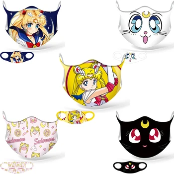 Anime Sailor Moon Cosplay Maska Kawaii Tsukino Usagi Luna Bavlna Umývateľný Športové Ulice Ženy Dievča Polovicu Tváre Masky dievčatá