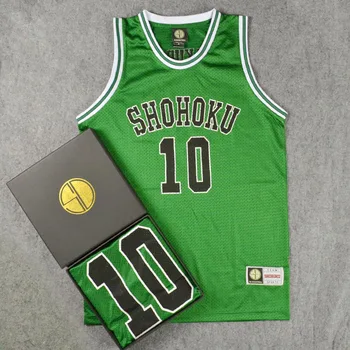 Anime SLAM Cosplay Kostým Shohoku 10 Sakuragi Zelená Basketbal Jersey Topy Tričko Športové Nosenie Tímu Školského Basketbale Jednotné