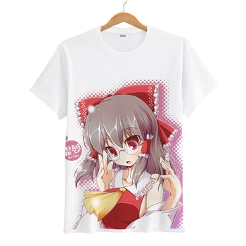 Anime Touhou Projekt T-shirts Cartoon Saigyouji Yuyuko Hakurei Reimu Cosplay T Shirt Tees Letné Krátke Sleeve Tee Tričko Topy