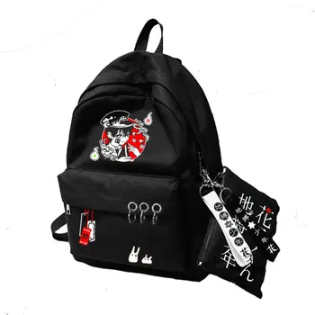 Anime Wc Viazaný Hanako kun Cosplay High-capacity Školské tašky Študentský Batoh Módne Čierna taška cez Rameno Bežné Kabelky