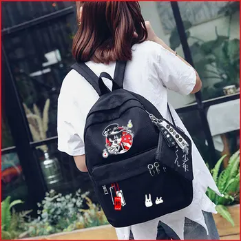 Anime Wc Viazaný Hanako kun Cosplay High-capacity Školské tašky Študentský Batoh Módne Čierna taška cez Rameno Bežné Kabelky
