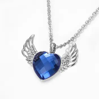 Anjelské Krídla Láska Srdce Kremácie Urč Náhrdelník Pamätník Šperky pre Popol Urč Medailón Prívesok pre Ženy