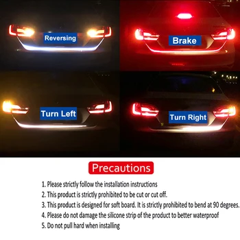 ANMINGPU 120mm 12V RGB Auto, Zadný Kufor, zadné Svetlo LED Pásy Zase Signálneho Svetla Auto Stop Vyhradzuje Svetlo Výstražné Chvost Brzdy Lampa