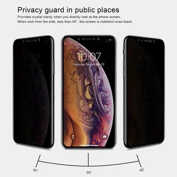 Anti-Spy Tvrdeného Skla pre iPhone X Xs Max XR Nillkin 3D Proti Oslneniu ochrany Osobných údajov Úplné Pokrytie Screen Protector pre iPhone 8 7 Plus
