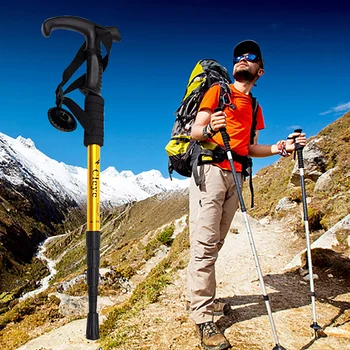 Anti Šok Prechádzky Stick Teleskopické Trekingové Turistika Horolezectvo Pól Ultralight Skladacie Vychádzkové Palice Nastaviteľné X441B