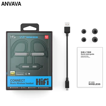 ANVAVA HIFI Bluetooth Slúchadlá Športové Stereo Zvuk Hra Basy Ucho Slúchadlá so Systémom potlačenie Šumu Bezdrôtové Slúchadlá