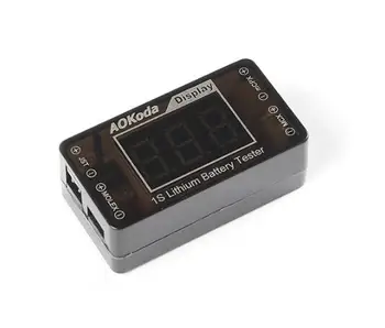 AOKoda AOK-041 1S Lítiové Batérie, Tester Indikátor pre Checker Pre JST MOLEX mCPX MCX Konektor Konektor Napätie Batérie