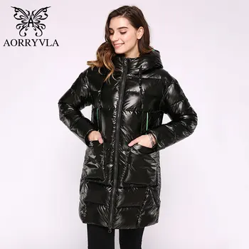 AORRYVLA Plus Veľkosť dámske Zimné Bundy Vysokej Kvality Hrubá Vetrovka Dlho Bio Úlety s Kapucňou Zimný Kabát Bežné Teplé Outwear 2020 Nové