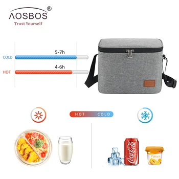 Aosbos Módne Prenosné Tepelné Obed Tašky pre Ženy, Deti, Muži, Multifunkčné Potravín Piknik Chladič Políčka Izolované Tote Bag Skladovanie