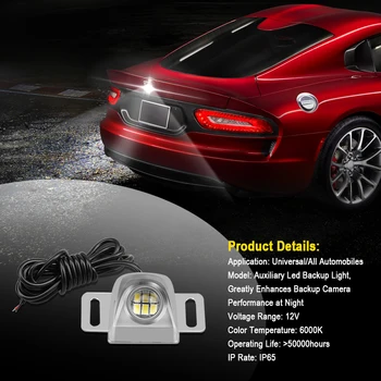 AOTOMONARCH 4PCS Pomocné Zadnej Žiarovky LED záložný Fotoaparát Osvetlenie Systém Nepremokavé Auto Styling Príslušenstvo 6000K CJ