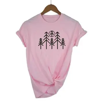 Appalachian Chodník Grafické Ženy Tričko Turistika Cvičenie Tlač Tee Tričko Femme Krátky Rukáv Lumbálna Harajuku T Shirt Ženy Topy