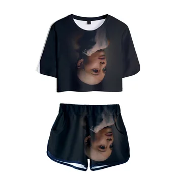 Ariana Grande Ďakujeme U Ďalší 3D Vytlačené Leto Dve Kus Set-Top a Nohavice Sledovať Oblek Ženy Bežné 2 Kusy Oblečenia Sweatsuit