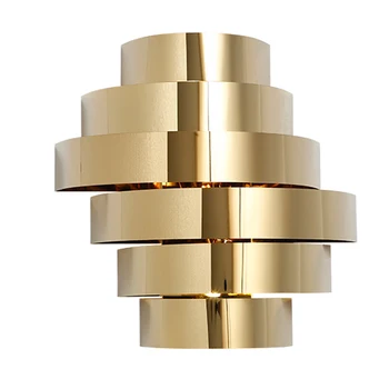 Art deco nehrdzavejúcej ocele nástenné svietidlo moderného osvetlenia zlata, obývacia izba, spálňa lampa wideth 35 cm