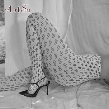ArtSu Módne Legíny Ženy, Fitness Sexy Gotický Vysoký Pás Legíny Push Up Cvičenie Leginy Femme Activewear ASLE20023