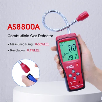 AS8800A Horľavý Zemný Prenosné Úniku Plynu Polohu Určiť Analyzer Tester Zvuk, Svetla, Alarm Detektor Plynu