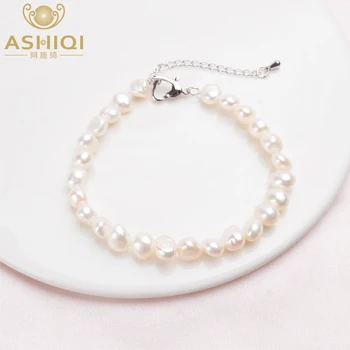 ASHIQI Skutočné Prírodné Baroková Perla Náramky Bielych Sladkovodných Perál Šperky, Darček Pre Ženy Módne Náramky