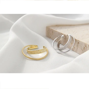 AsinLove Reálne 925 Sterling Silver Crossover Dvojitej Vrstvy Kolo Krúžok Tvorivé Handmade Dizajn Jemné Šperky Jedinečné Ženy Krúžky