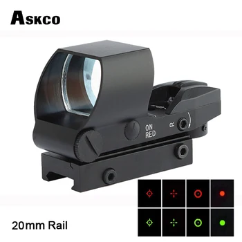 Askco 20 mm Železničnej Red Dot Rozsah Riflescope Optika Taktické Červená Zelená 4 Reticle Dot Reflex Optika Pohľad Rozsah holograph pre Lov