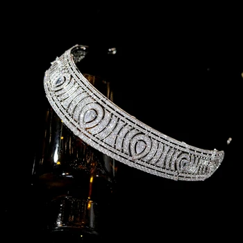 ASNORA Európskej Klasické Cubic Zirconia Tiara Royal Princess Svadobné Headpiece Svadobné Tiaras A Koruny, Svadobné Doplnky do Vlasov