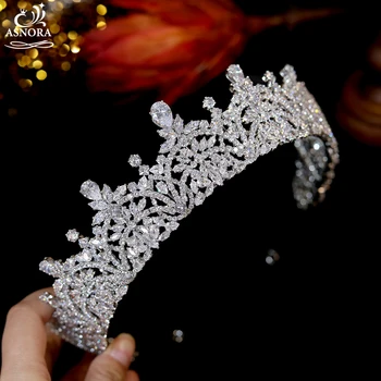 ASNORA Nevesta Headdress Luxusné Crystal Koruny Tiaras hlavový most Ženy, Svadobné Vlasy, Šperky Headpeice Vlasy Príslušenstvo A01209