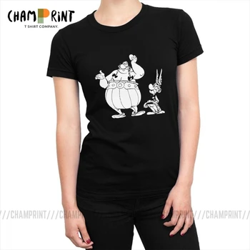 Asterix A Obelix Tees Top Siluetu Ženy T-shirt Módne Tričko z Čistej Bavlny Pôvodnú tlačenú Grafiku Oblečenie pre Ženy