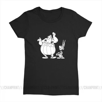 Asterix A Obelix Tees Top Siluetu Ženy T-shirt Módne Tričko z Čistej Bavlny Pôvodnú tlačenú Grafiku Oblečenie pre Ženy