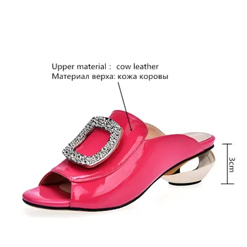 ASUMER Plus veľkosť 33-42 Nové originálne kožené ženy sandále drahokamu kolo podpätky lete típat prst dámy strany topánky tkaných žena