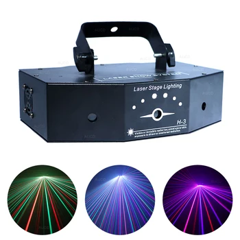 AUCD 3 Oko 500mW RGB Pole Optickej Siete Otáčania Pohybujú Ray Projektor Laserového Svetla Lúč DMX DJ Party Show Fáze Osvetlenie DJH3