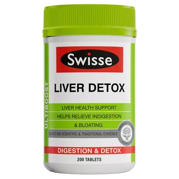 Austrália Swisse Detox Pečene 200 Tablety Kvality Formula Na Podporu Funkcie Pečene Zažívacie Ťažkosti, Nadúvanie Kŕče Úľavu Antioxidant