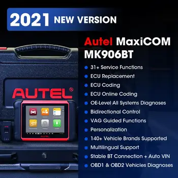 Autel MaxiCOM MK906BT 31+ Služby Všetkých systém a Bluetooth Diagnostický Nástroj VS MaxiSys MS906BT MS908S Rýchlo diagnóza ECU Kódovanie
