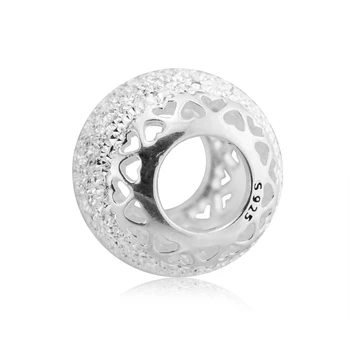 Autentické 925 Sterling Silver Žiarivé Srdce Charms Korálky Hodí Originálne Náramky Ženy DIY Šperky Čo Veľkoobchod