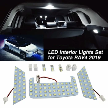 Auto Biele Interiérové LED Upgrade Svetlo, Žiarovka Držiak pre Toyota RAV4 2019 2020