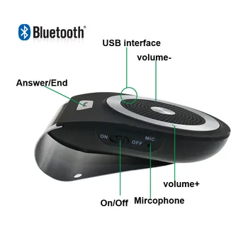 Auto Handsfree Bluetooth Súprava Audio Prijímač pre Telefónne Hovory Auto Bluetooth Reproduktor Vysokej Kvality AUX, USB Bloototh Auto Handfree Auta