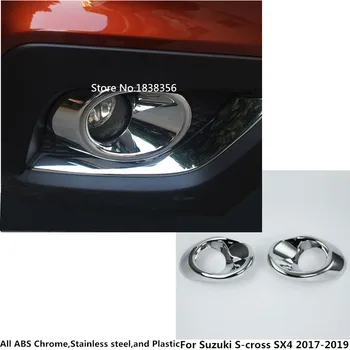 Auto Kryt Detektora ABS Chrome Predné Hmlové Svetlo na Čítanie Rám Orezania Tvarovanie 2 ks Pre Suzuki S-Cross Scross SX4 2017 2018 2019 2020