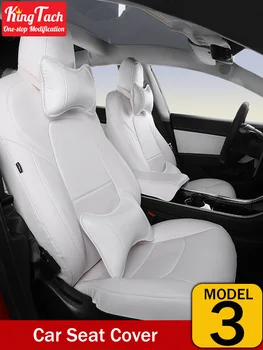 Auto Kryt Sedadla Pre Tesla MODEL 3 PU Úplne Uzavretý Priedušná Pohodlný Interiér Upravený Dekorácie