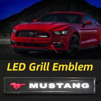 Auto LED Gril Znak pre Ford Mustang GT GT350 GT500 2013 2017 Prednej Mriežky Odznak Ľahká Jazda Logo Lampa 3D Príslušenstvo