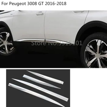 Auto Ochrana Nehrdzavejúcej Ocele Bočné Dvere Výbava Stick Pásy Lišty Nárazníka 4pcs Pre Peugeot 3008 GT 3008GT 2016 2017 2018 2019