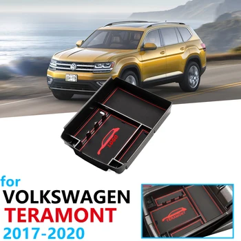 Auto Organizátor Príslušenstvo pre Volkswagen VW Teramont 2017 2018 2019 2020 Opierke Úložný Box Zakladanie Upratovanie, Mince box krabica