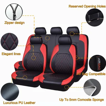 Auto-pass PU Kožené Univerzálne autosedačky Kryt Strane Airbag Kompatibilné Vody-Dôkaz Automobilových Interiérových Doplnkov Fit väčšina áut