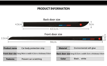 Auto príslušenstvo styling dvere dekorácie pás pás riadok anti-kolízie pásy pre Peugeot 307 308 3008 2008 407 508 208 207 406