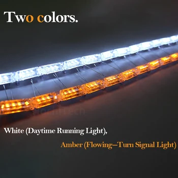 Auto Pásy Svetla Univerzálny Crystal LED Anjel Slzy Svetla Otočením Signál DRL svetlometu nasledujúce žltá a Denných prevádzkových biela